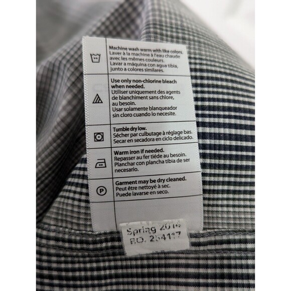 Carhartt Button Down Mens XL Shirt Navy Gray Plaid S/S Relaxed Fit Medium Weight - Picture 9 of 9